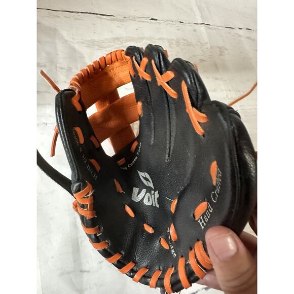 Voit 9 1/2" Baseball Glove Black And Orange for Left Hand Catch/RH Throw - Picture 3 of 7